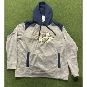 NHL Navy/Gray Nashville Predators Victory Colorblock Pullover Hoodie